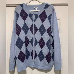 Argyle Pima Cotton Cardigan